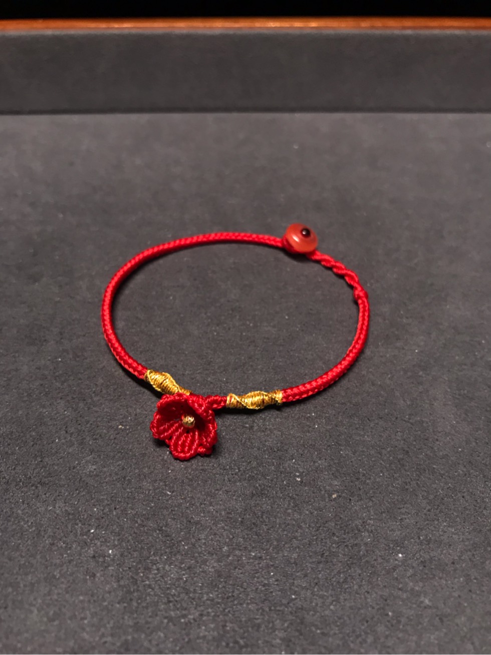 中国结论坛 小红花红绳 用红绳编小红花手链,周六福小红花手绳,网红