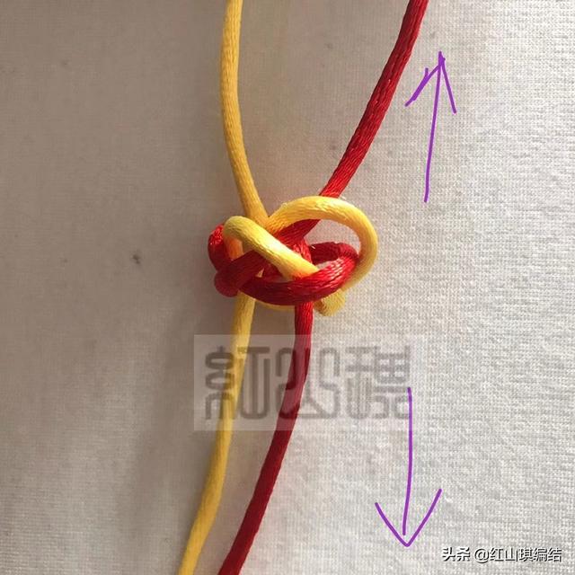 双线纽扣结编法图解,单线钮扣结打法步骤图解-中国结