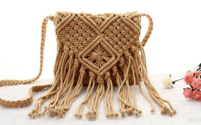 手编包那么美，谁还买包包啊，编绳包包附教程，一根绳子编织的包