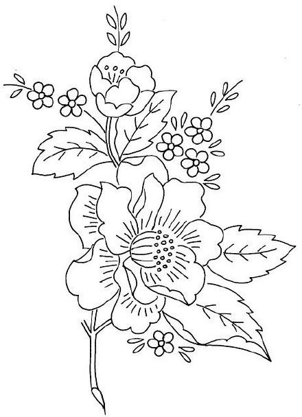 100张花草类刺绣线稿图很适合拿来练手用针线与花草梦一场