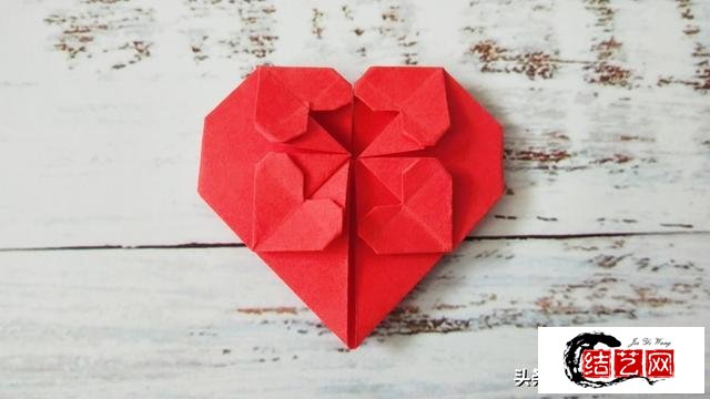 五个爱心折纸教程步骤图,简单爱心折纸做法