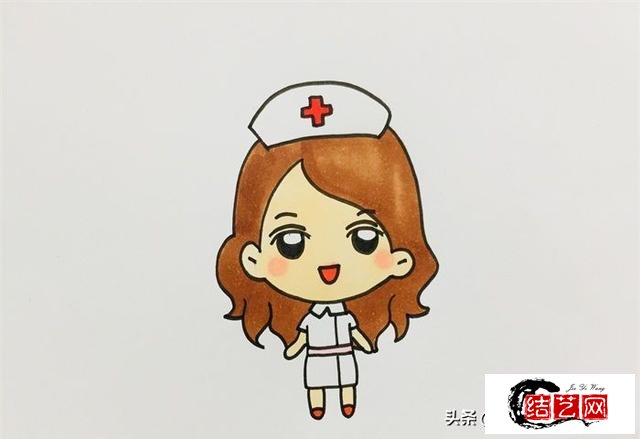 护士简笔画画法图解--怎么画护士简单又漂亮