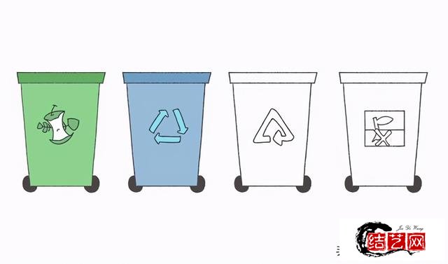 垃圾桶简笔画图解,可爱漂亮环保彩色分类垃圾箱画法教程