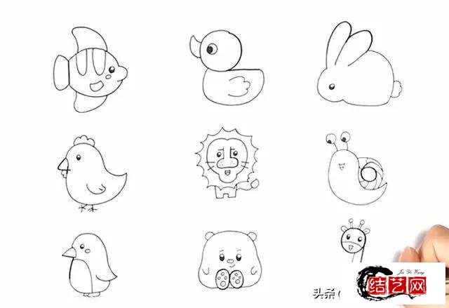 每天学一幅简笔画1到9数字画动物简笔画步骤教程