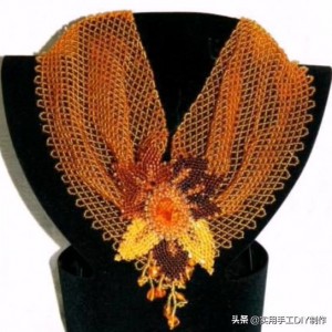 「串珠作品」45款精致特别的花卉图案串珠围巾项链
