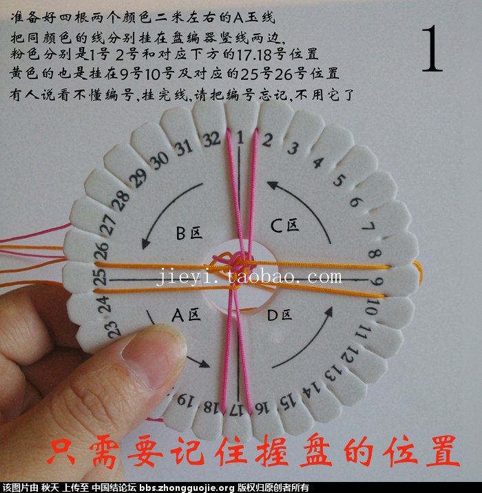 毛线编织纸盘方法图片