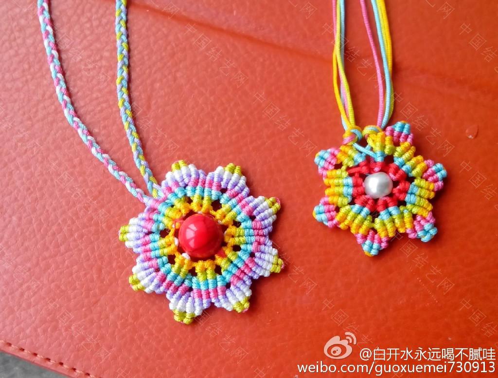 花朵项链,斜卷结