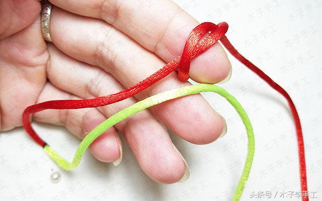 超簡單桂花結紅繩手鏈編織教程