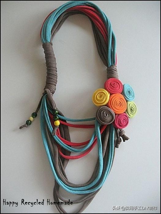 「编绳作品」彩绳子卷卷串串，简单款式项链送给不一般的你