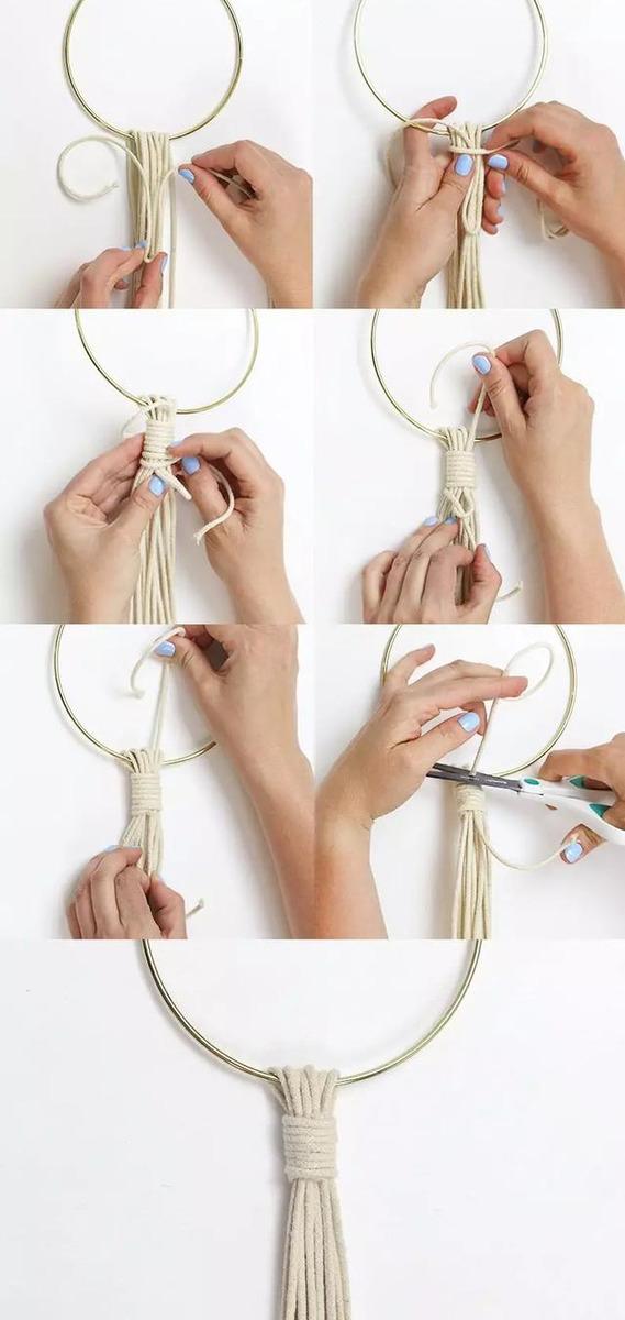 教你在家编织棉绳挂饰，简单易学，用来装饰墙面非常好！附教程