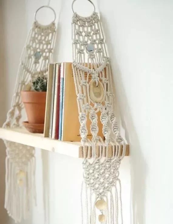 教你在家编织棉绳挂饰，简单易学，用来装饰墙面非常好！附教程