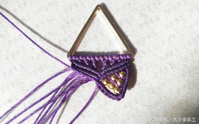 三角形配飾耳墜的編法圖解