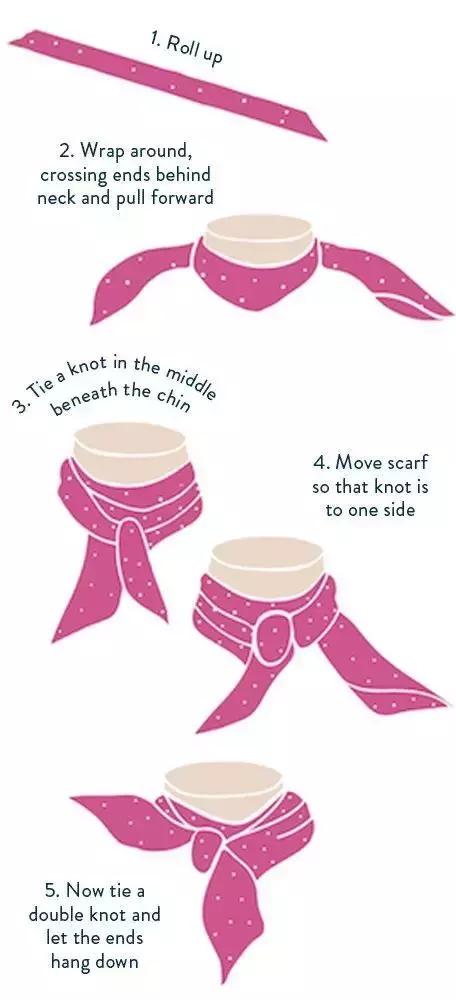 学会丝巾的5种系法，不用买新衣也能时髦整个秋天！