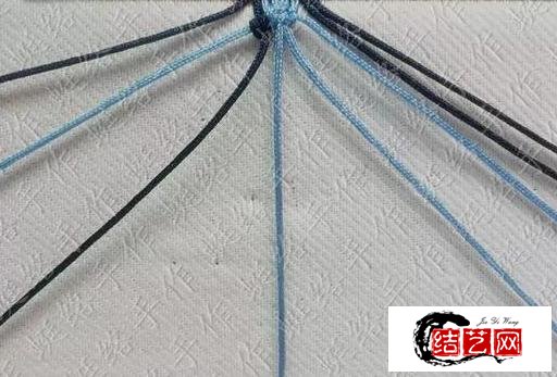 手工编绳，蓝色妖姬手链编织教程，可调节大小