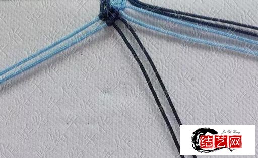 手工编绳，蓝色妖姬手链编织教程，可调节大小