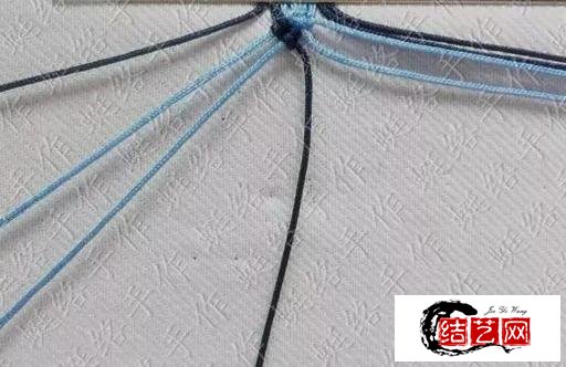 手工編繩，藍色妖姬手鏈編織教程，可調節大小