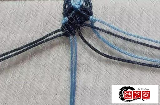 手工編繩，藍色妖姬手鏈編織教程，可調節大小