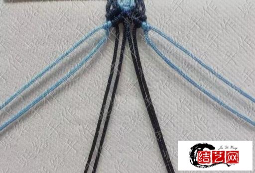 手工編繩，藍色妖姬手鏈編織教程，可調節大小