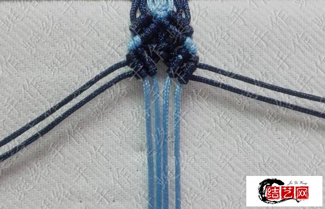 手工編繩，藍色妖姬手鏈編織教程，可調節大小