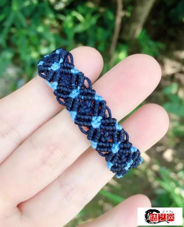 手工編繩，藍色妖姬手鏈編織教程，可調節大小