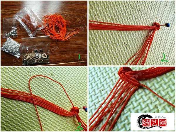 DIY中国结编织教程，好看的玉线编绳圆环挂件