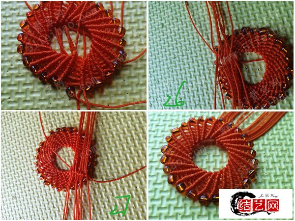 DIY中国结编织教程，好看的玉线编绳圆环挂件