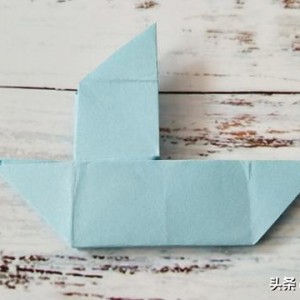 简单折纸帆船教程，学习怎么折儿童立体小船