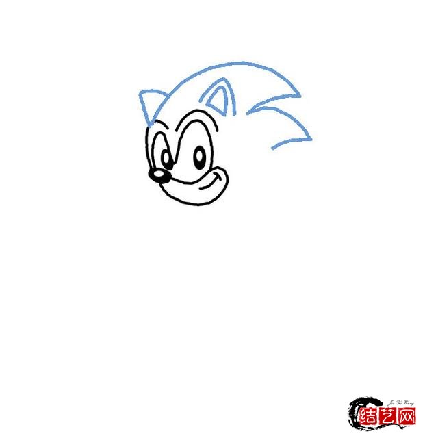 如何画刺猬索尼克简笔画