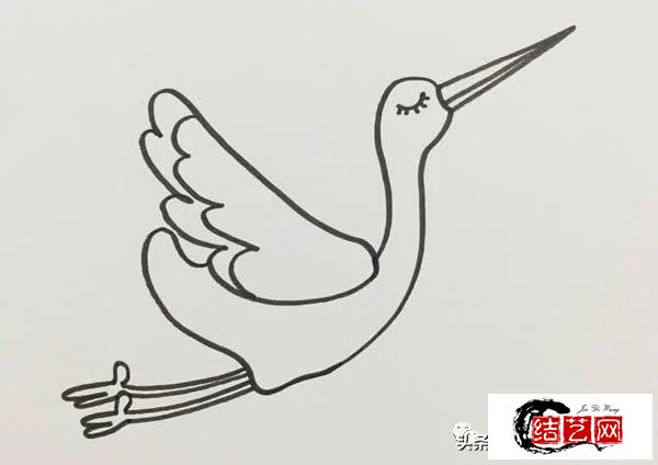 白鹤简笔画可爱图片