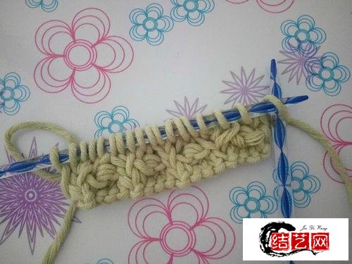 棒针织法基础教程，毛衣花样菠萝花的织法图解