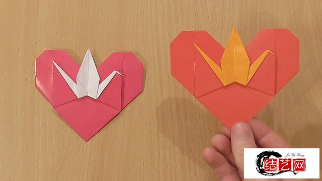 手工折纸小妙招，带你学习如何制作心形千纸鹤的方法，创意十足