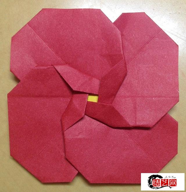 漂亮的玫瑰花折纸图解教程