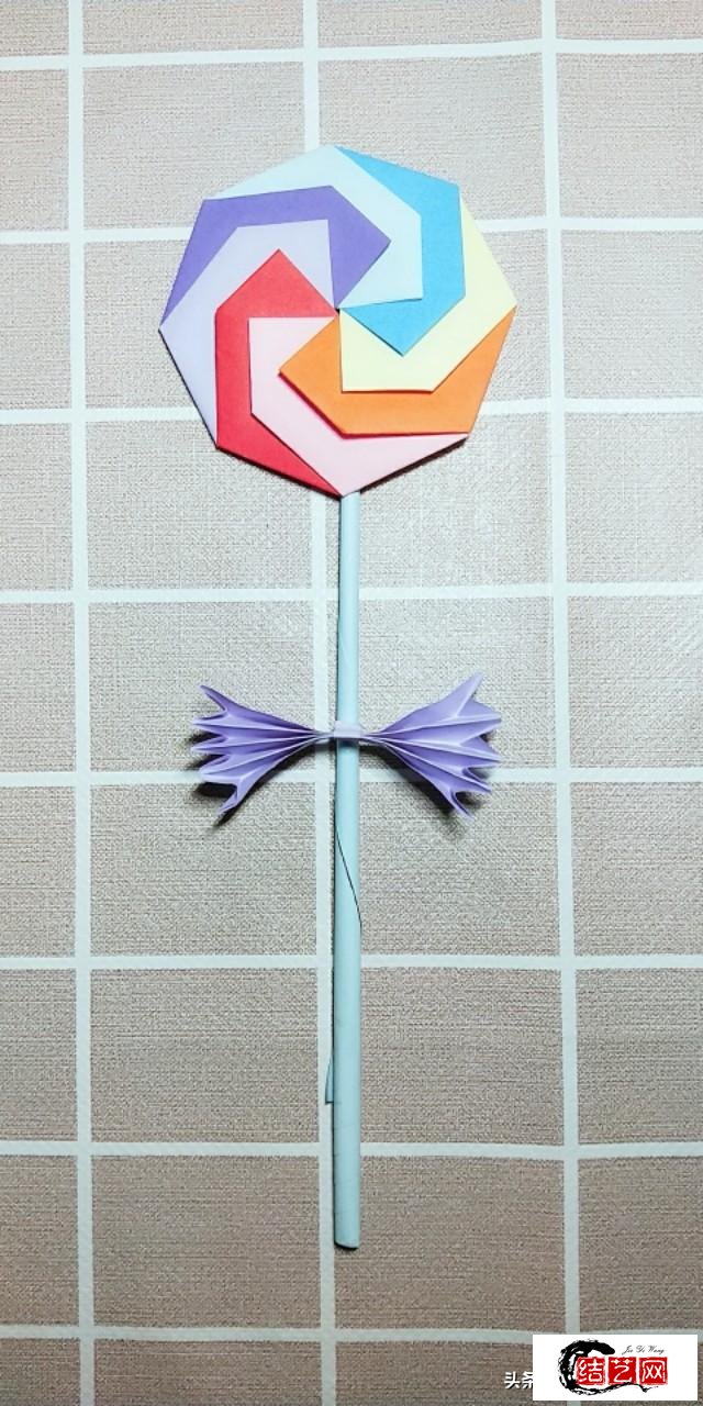 折纸教程：好看的棒棒糖折纸图解，简单几步就完成