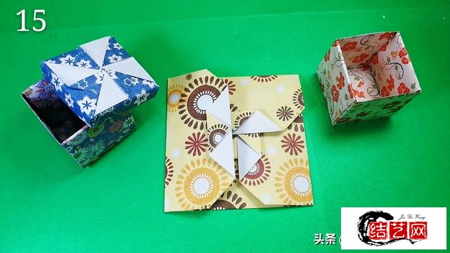 亲子折纸风车收纳盒图解教程，还可以放礼物作为礼盒送闺蜜哦